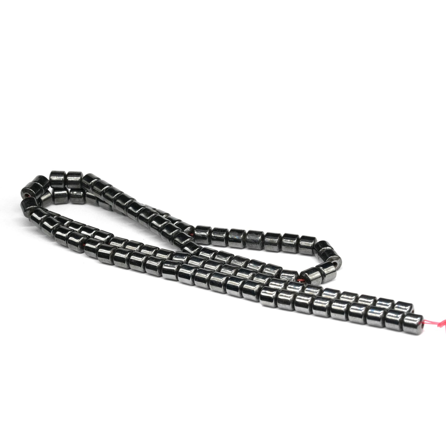 ヘマタイトビーズ 4mm × 4mm ドラム型 磁気入り ネックレス・ブレスレット等パーツ 手芸