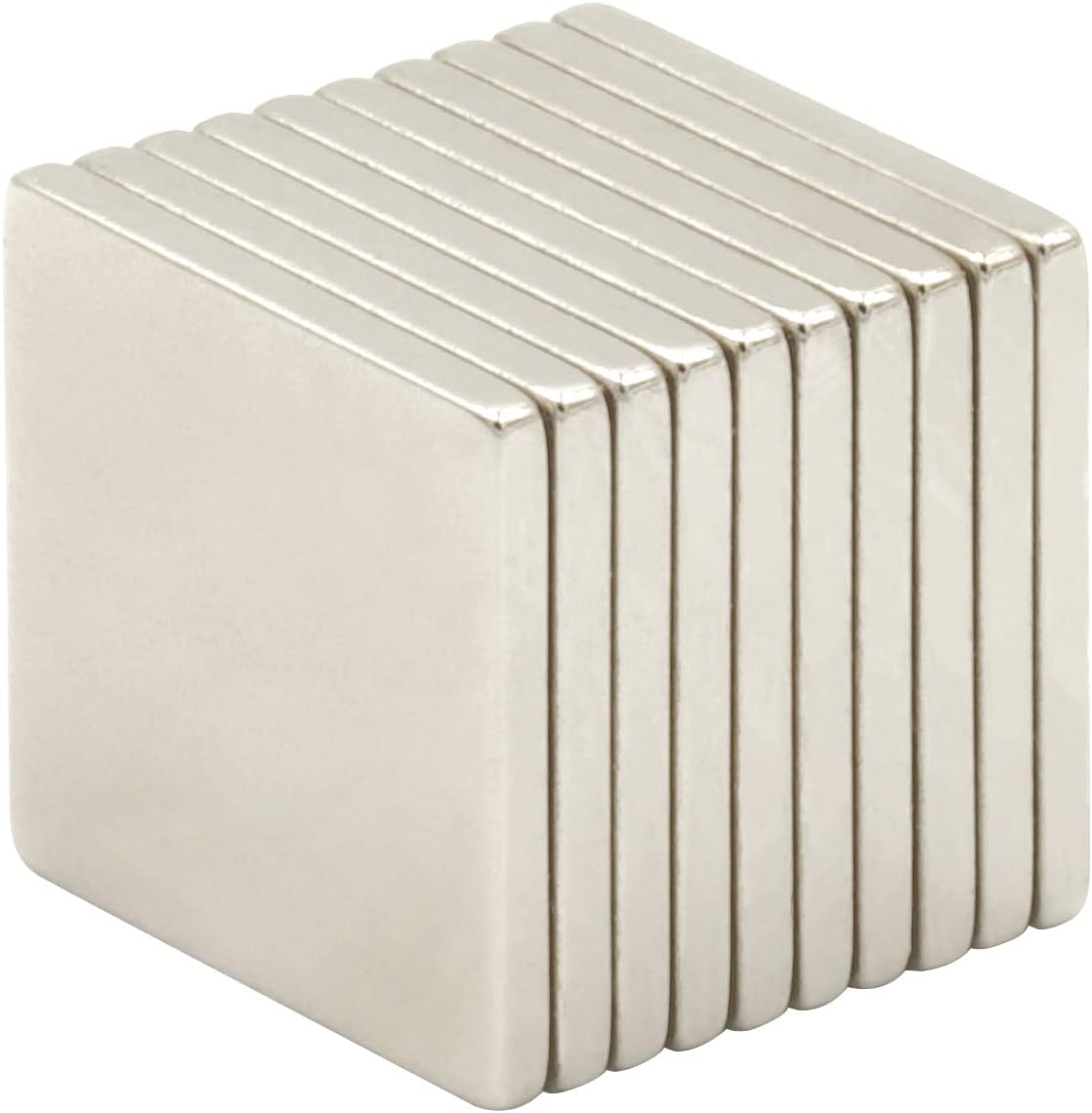 10個入り【耐熱強力グレード】【N48SH】防錆ネオジム磁石 10x10x1（mm） 寸法公差±0.05 【防錆特殊4層メッキ】長さ10mm 幅10mm 厚さ1mm DIY 小型 角柱型 工業用 キッチン 浴室 室外 事務所 多用途 KYOKEI (10)