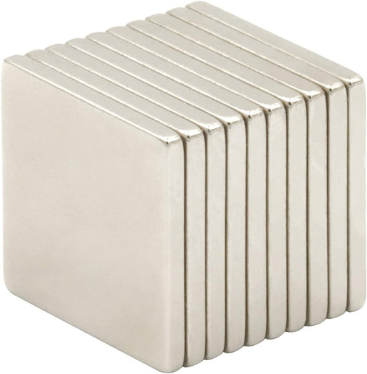 10個入り【耐熱強力グレード】【N48SH】防錆ネオジム磁石 10x10x1（mm） 寸法公差±0.05 【防錆特殊4層メッキ】長さ10mm 幅10mm 厚さ1mm DIY 小型 角柱型 工業用 キッチン 浴室 室外 事務所 多用途 KYOKEI (10)