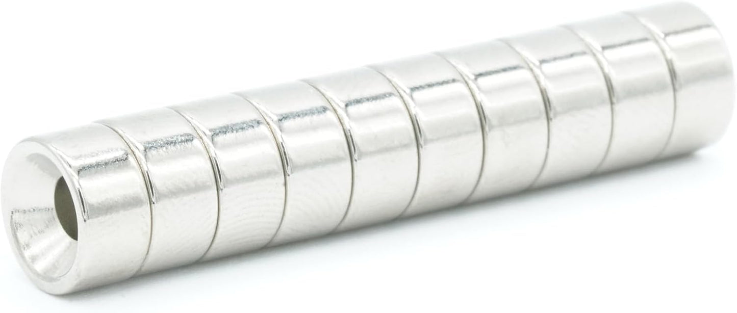 【防錆】強力ネオジム磁石 8ｍｍ ×4mm (M3皿ねじ穴) 10個セット N35 特殊4層メッキ DIY 小型 丸型 工業用 キッチン 浴室 室外 事務所 多用途 KYOKEI