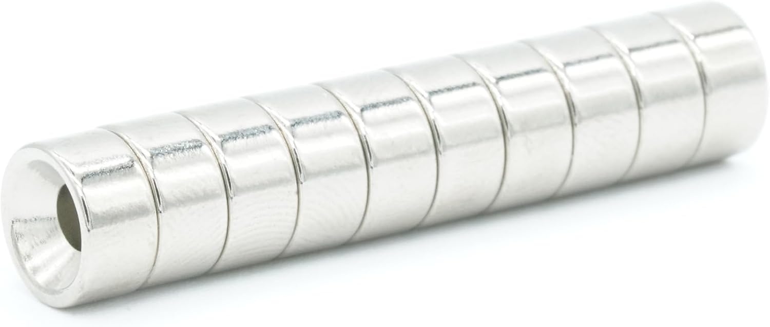 【防錆】強力ネオジム磁石 8ｍｍ ×4mm (M3皿ねじ穴) 10個セット N35 特殊4層メッキ DIY 小型 丸型 工業用 キッチン 浴室 室外 事務所 多用途 KYOKEI