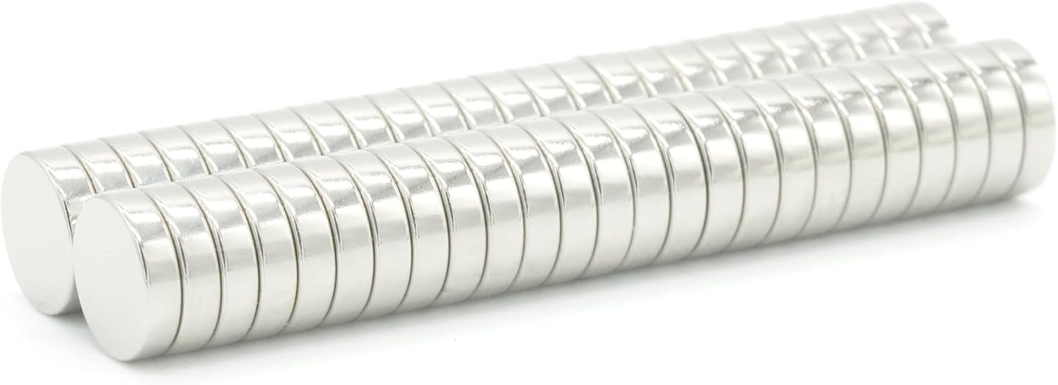 【市販最高グレード】N54 強力ネオジム磁石, Φ 8×2（mm）, (寸法公差±0.05) 【 特殊防錆4層メッキ】外径 8mm x 厚さ 2mm, DIY 小型 丸型 工業用 キッチン 浴室 室外 事務所 多用途, KYOKEI (50)