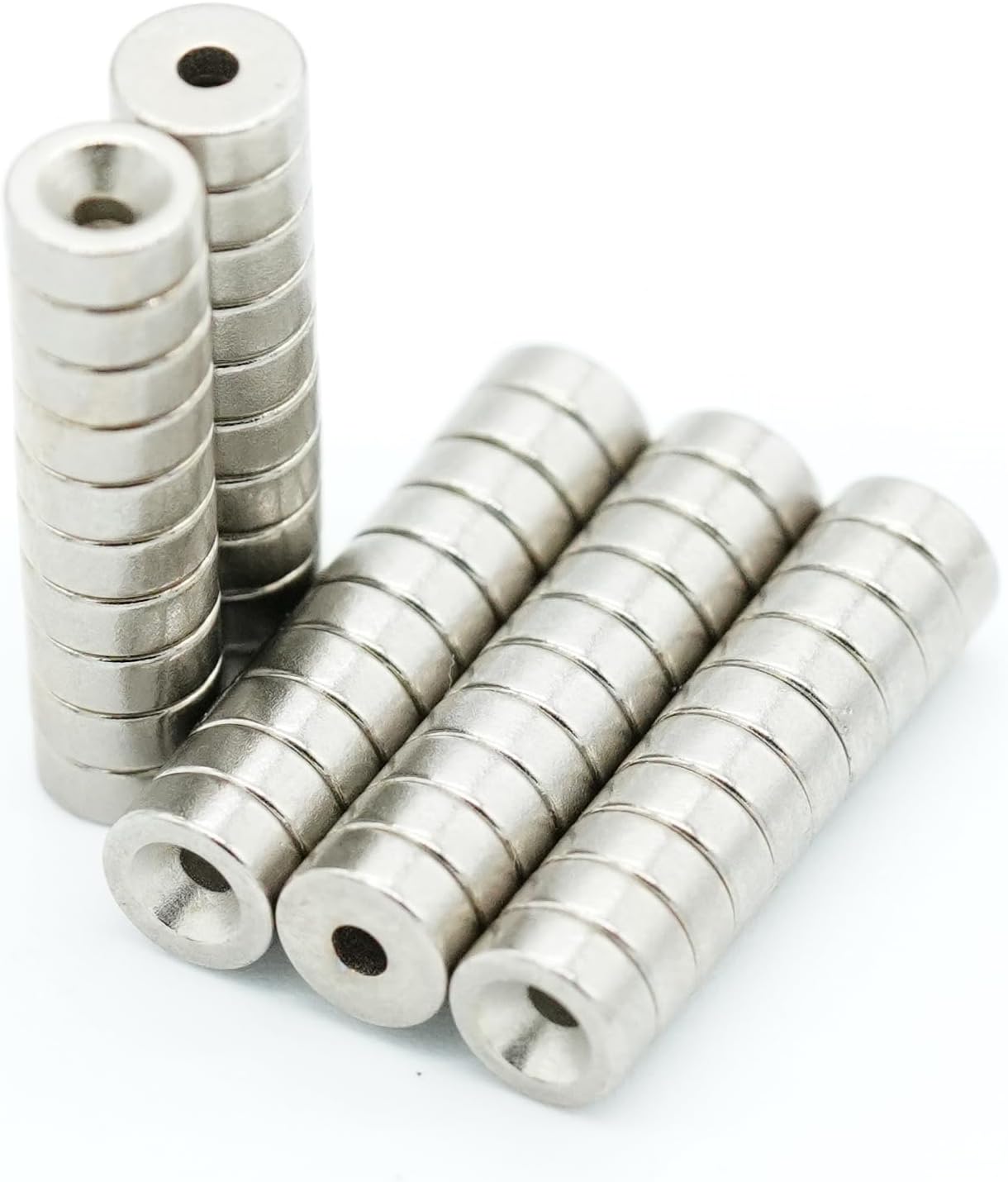 【一般グレード】N35 ネオジム磁石, Φ5×２ (mm) M1.4皿穴 寸法公差±0.05mm 特殊4層防錆メッキ, 丸型, DIY・工業用・キッチン・浴室・室外・事務所 多用途 KYOKEI (50)