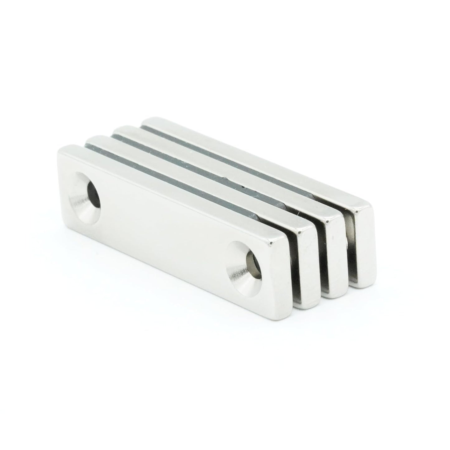 【防錆】強力ネオジム磁石 40ｍｍ × 10ｍｍ × 3mm（M3皿ねじ穴） 特殊4層メッキ N35 DIY 小型 角型 工業用 キッチン 浴室 室外 事務所 多用途 KYOKEI (4個セット)