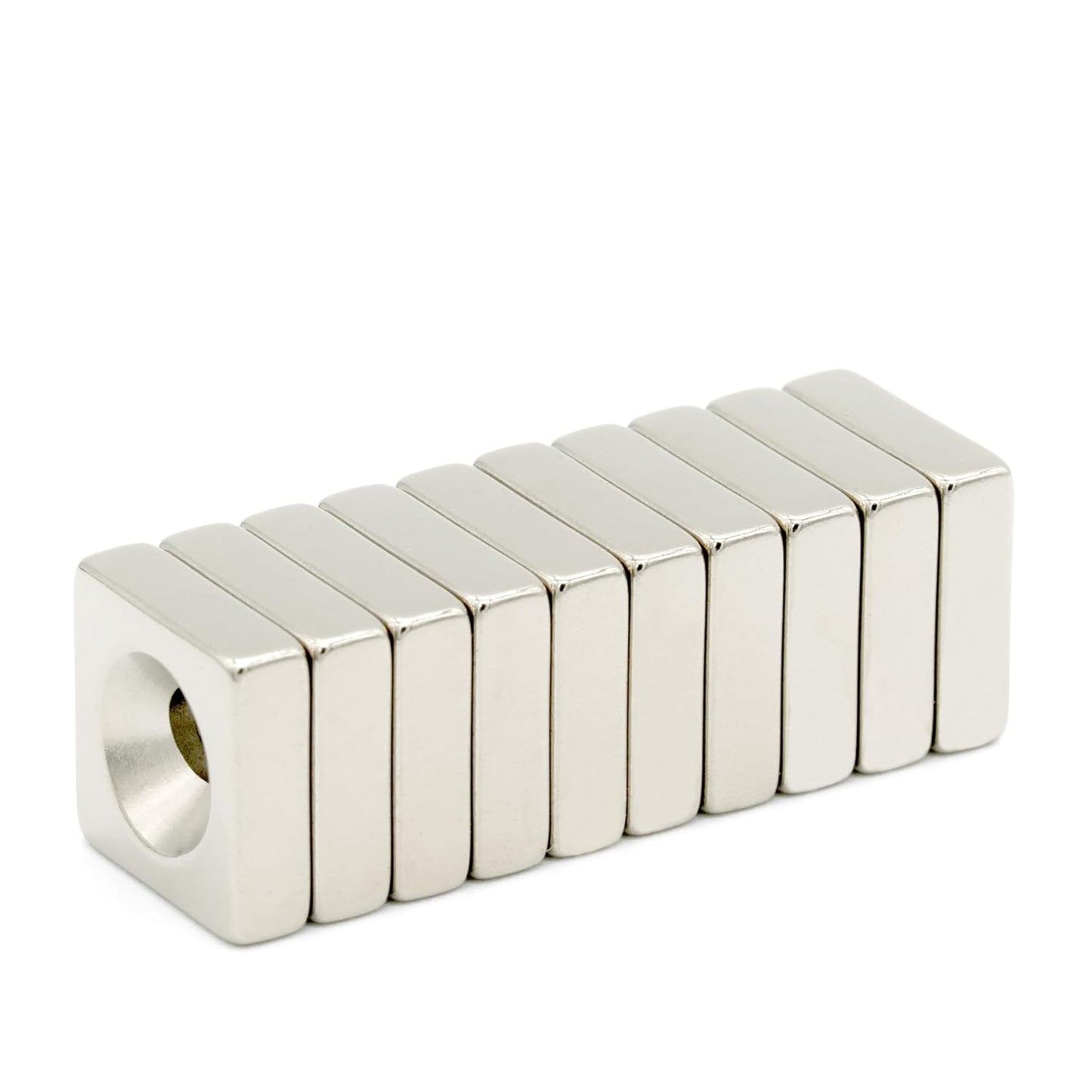 【防錆】強力ネオジム磁石 10ｍｍ × 10ｍｍ × 3mm（M3皿ねじ穴） 10個セット 特殊4層メッキ N35 DIY 小型 角型 工業用 キッチン 浴室 室外 事務所 多用途 KYOKEI