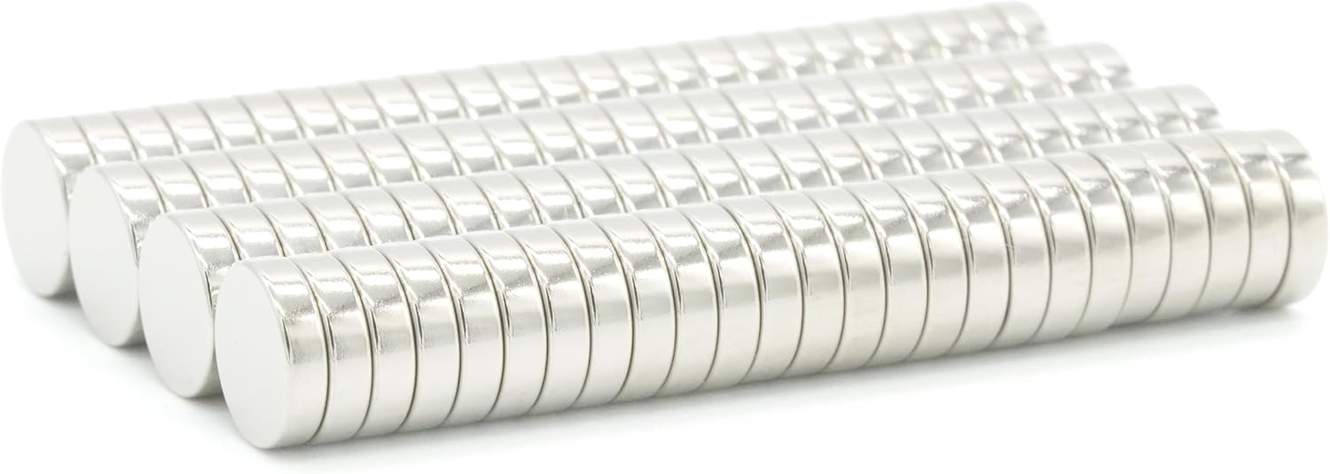 【市販最高グレード】N54 強力ネオジム磁石, Φ 8×2（mm）, (寸法公差±0.05) 【 特殊防錆4層メッキ】外径 8mm x 厚さ 2mm, DIY 小型 丸型 工業用 キッチン 浴室 室外 事務所 多用途, KYOKEI (100)