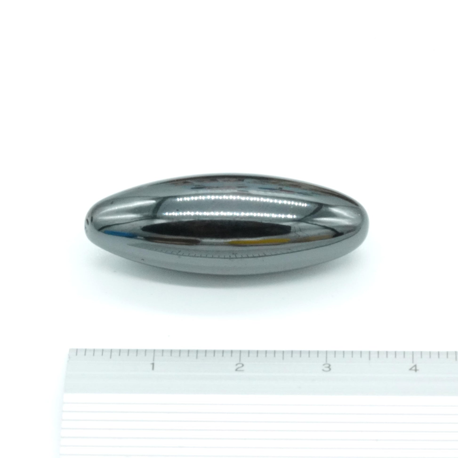 ラグビー型ヘマタイトマグネット 12mm x 33mm（±1.5mm） 10個セット 巾着袋入り 手指の運動に おしゃれな紙止めに
