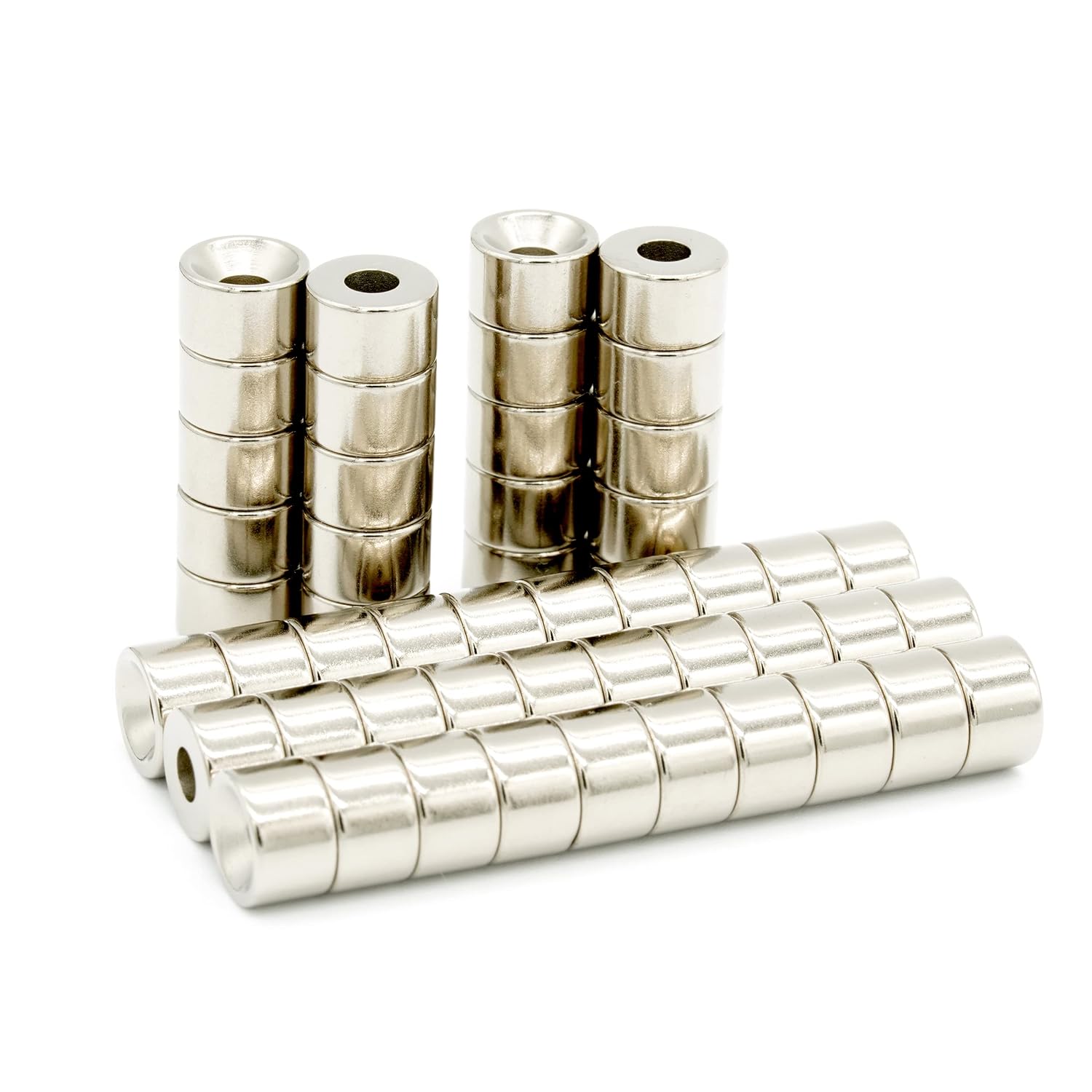 【防錆】強力ネオジム磁石 8ｍｍ × 5mm (M3皿ねじ穴) 50個セット N35 特殊4層メッキ DIY 小型 丸型 工業用 キッチン 浴室 室外 事務所 多用途 KYOKEI