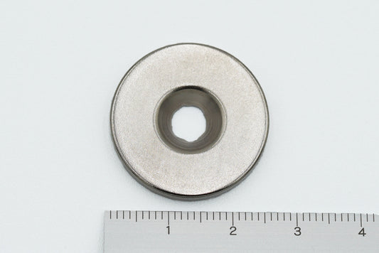 防錆ネオジム磁石（丸型皿ねじ穴） N35 Φ25×3 / M4